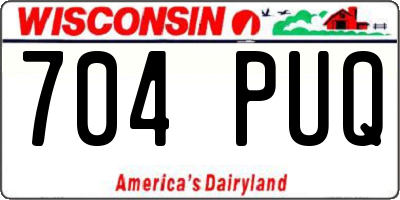 WI license plate 704PUQ