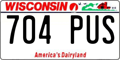 WI license plate 704PUS
