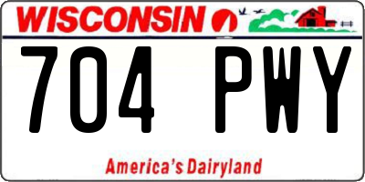 WI license plate 704PWY