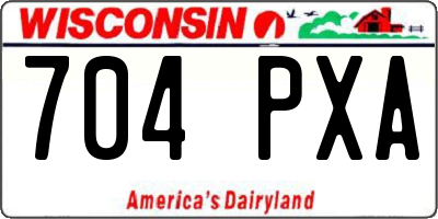 WI license plate 704PXA