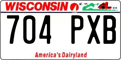 WI license plate 704PXB