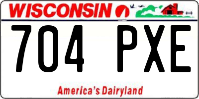 WI license plate 704PXE