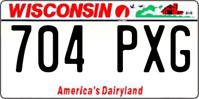 WI license plate 704PXG