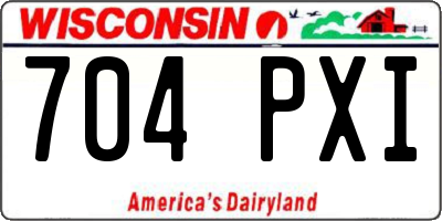 WI license plate 704PXI
