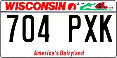 WI license plate 704PXK