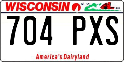 WI license plate 704PXS