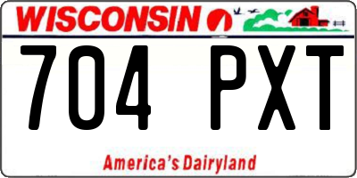 WI license plate 704PXT