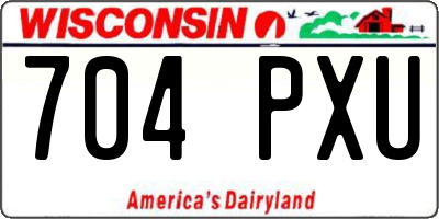 WI license plate 704PXU