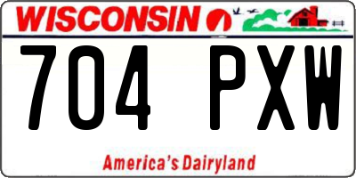 WI license plate 704PXW