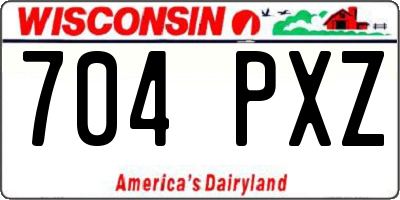 WI license plate 704PXZ
