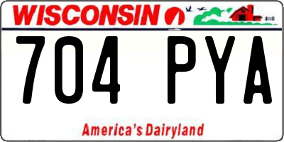 WI license plate 704PYA