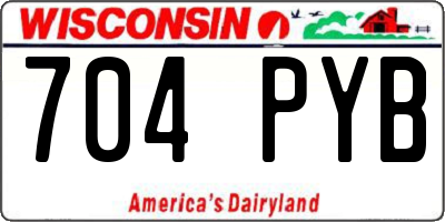 WI license plate 704PYB