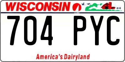 WI license plate 704PYC