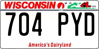 WI license plate 704PYD