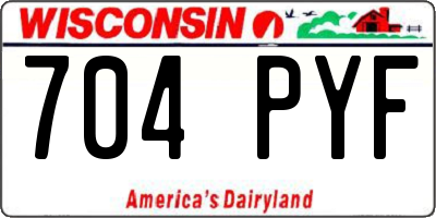 WI license plate 704PYF