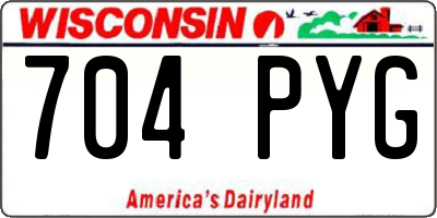 WI license plate 704PYG