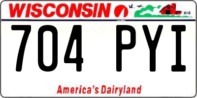 WI license plate 704PYI