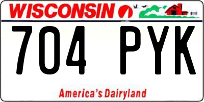 WI license plate 704PYK