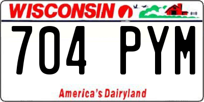 WI license plate 704PYM