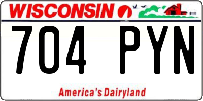WI license plate 704PYN