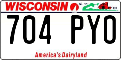 WI license plate 704PYO