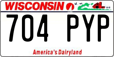WI license plate 704PYP