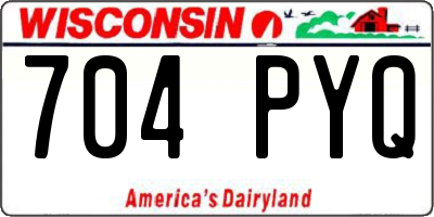 WI license plate 704PYQ