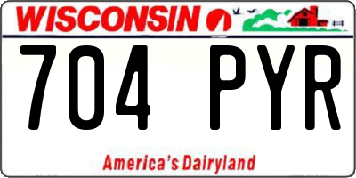 WI license plate 704PYR