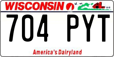 WI license plate 704PYT