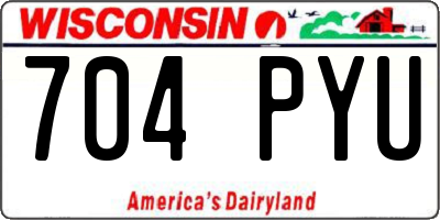 WI license plate 704PYU