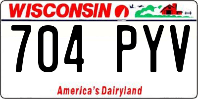 WI license plate 704PYV