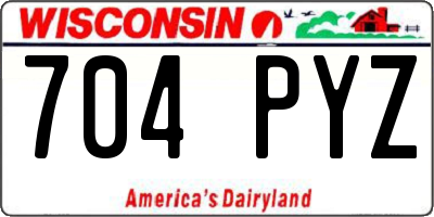 WI license plate 704PYZ