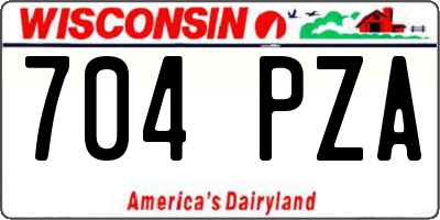 WI license plate 704PZA