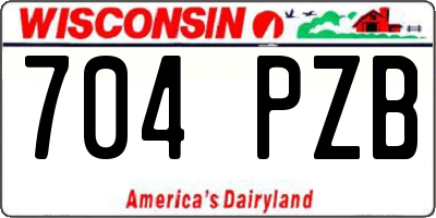 WI license plate 704PZB