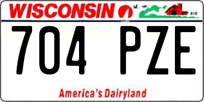 WI license plate 704PZE