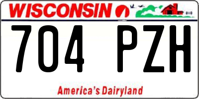 WI license plate 704PZH
