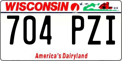 WI license plate 704PZI