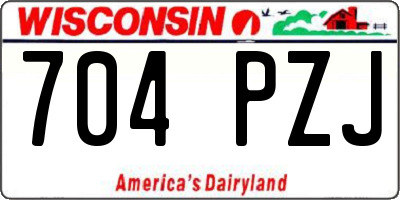 WI license plate 704PZJ