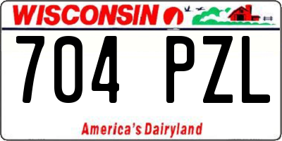 WI license plate 704PZL