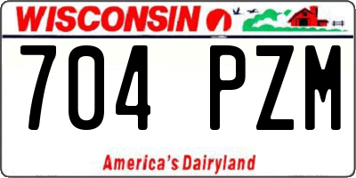 WI license plate 704PZM