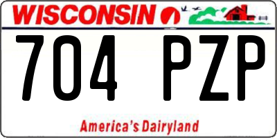WI license plate 704PZP