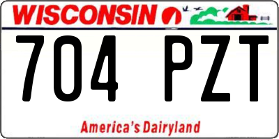 WI license plate 704PZT