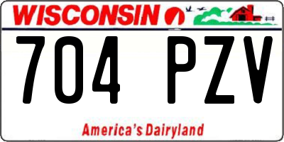 WI license plate 704PZV