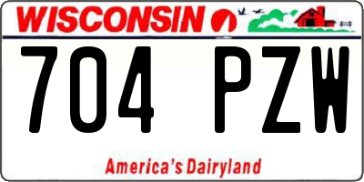 WI license plate 704PZW