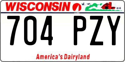 WI license plate 704PZY