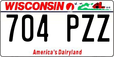 WI license plate 704PZZ