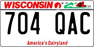 WI license plate 704QAC