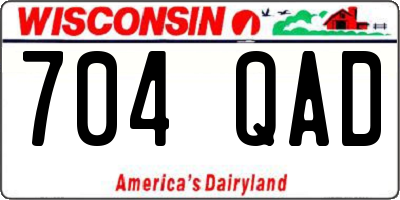 WI license plate 704QAD