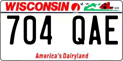 WI license plate 704QAE