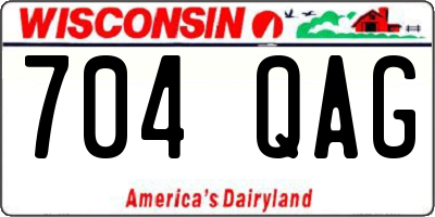 WI license plate 704QAG